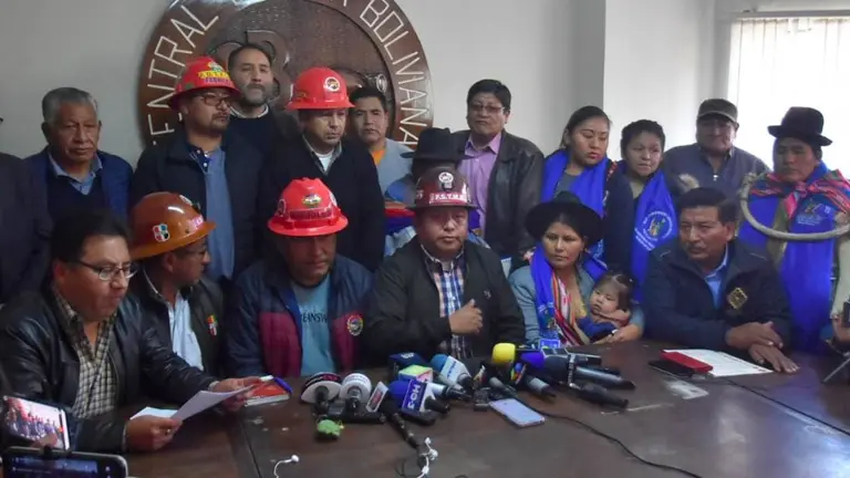 La COB, presidida por Juan Carlos Huarachi./ APG