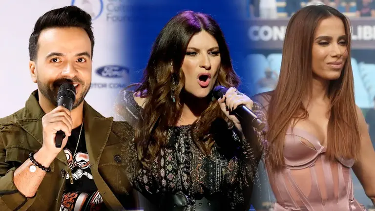 Luis Fonsi, Laura Pausini y Anitta./ EFE