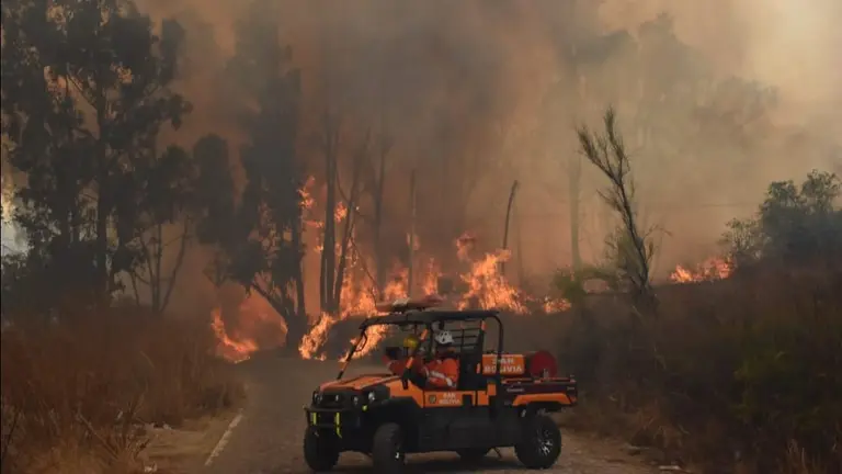 El incendio en el Parque Tunari. NO&Eacute; PORTUGAL