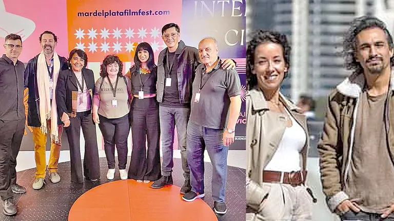 El equipo de la pel&iacute;cula "Los de abajo" (izquierda). Mart&iacute;n Boulocq director de
"El visitante" (derecha). CR&Eacute;DITO CORTES&Iacute;A
