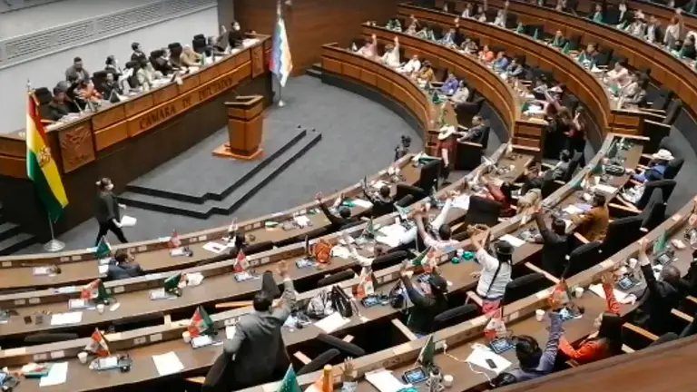 Sesión en la Cámara de Diputados. ERBOL.