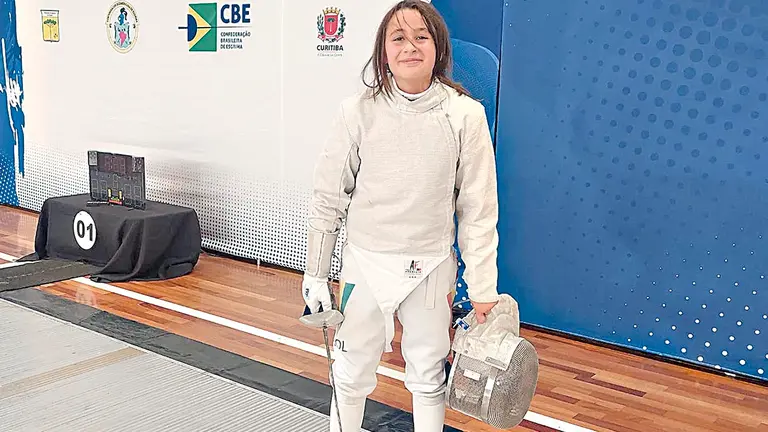 Victoria Mayer, durante el Sudamericano de Esgrima. FBE
