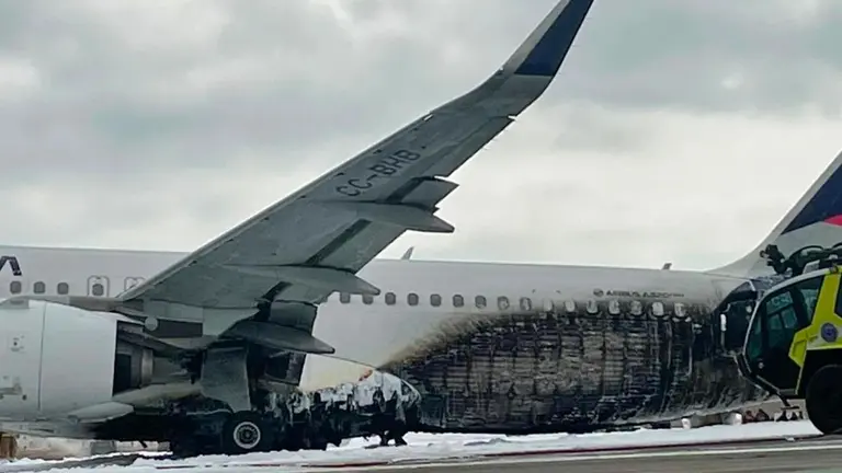 Avión de Latam sufrió accidente al aterrizar en el aeropuerto Jorge Chávez. INFOBAE