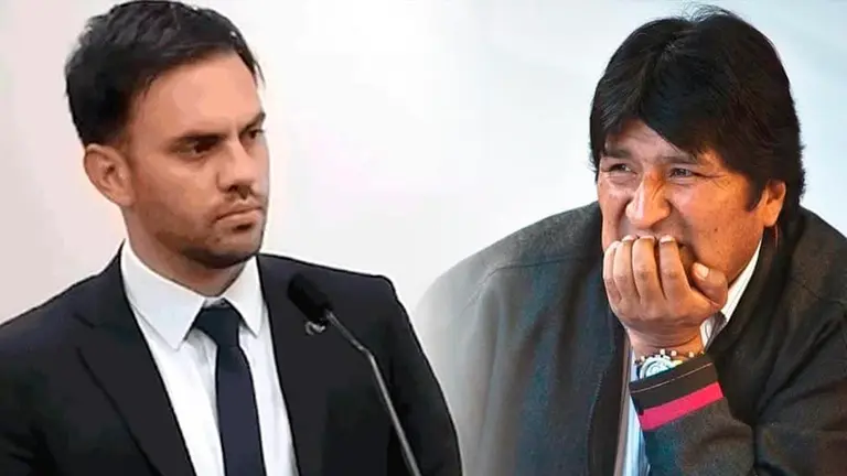 Eduardo Del Castillo, ministro de Gobierno (i), y Evo Morales./ OPINI&Oacute;N