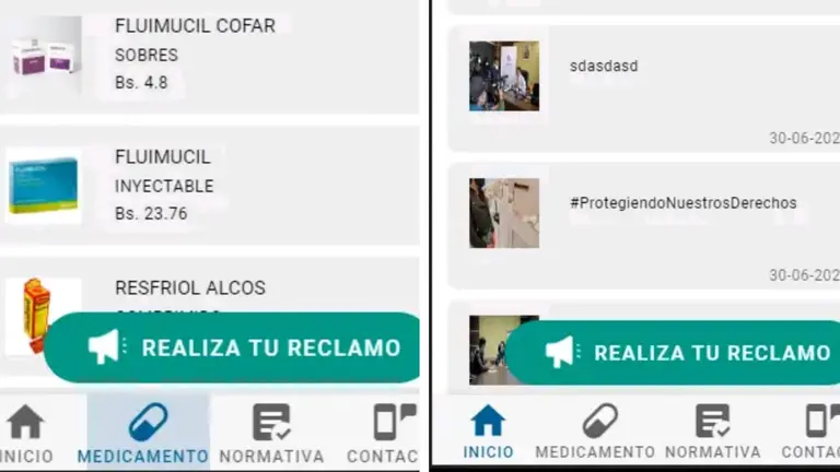 Una muestra de la App pensada en los consumidores y sus denuncias. CAPTURA