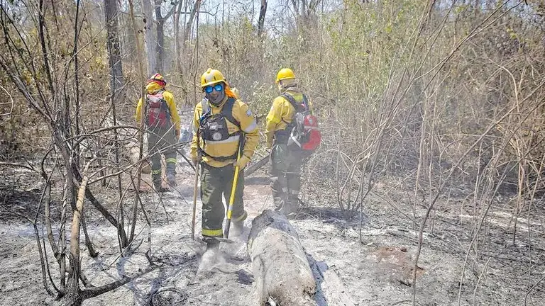 Imagen sobre uno de los incendios en La Paz.        URGENTE.BO