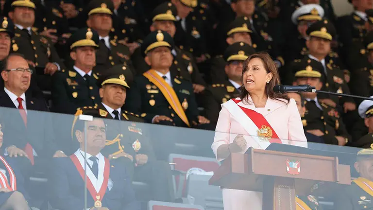 Dina Boluarte, presidenta de Per&uacute;./ EFE