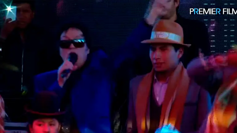 Fancy en una presentaci&oacute;n en 2019 en la fiesta Pagador en Oruro. Premier Films captura