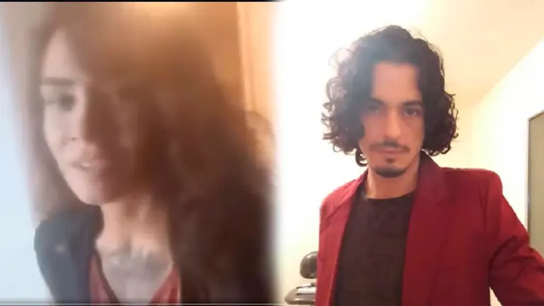 La joven en su video de confesi&oacute;n y una fotograf&iacute;a de Baciocchi. RRSS