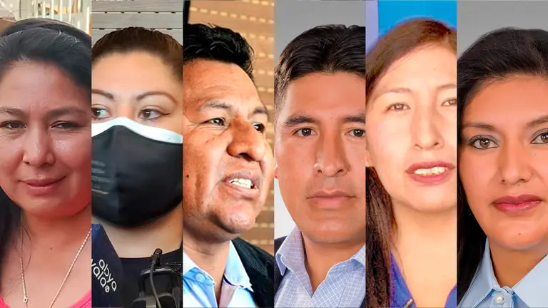 Los rostros de los 6 diputados "renovadores" que expuls&oacute; el MAS por "acordar" Ley del Censo./ COMPOSICI&Oacute;N OPINI&Oacute;N