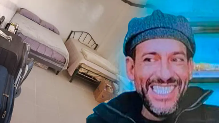 La habitaci&oacute;n de Luis Fernando Camacho junto a una foto de la autoridad en el penal. COMPOSICI&Oacute;N OPINI&Oacute;N