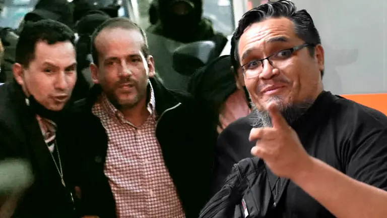 Luis Fernando Camacho (i) y el abogado Jhasmani Torrico. COMPOSICI&Oacute;N OPINI&Oacute;N