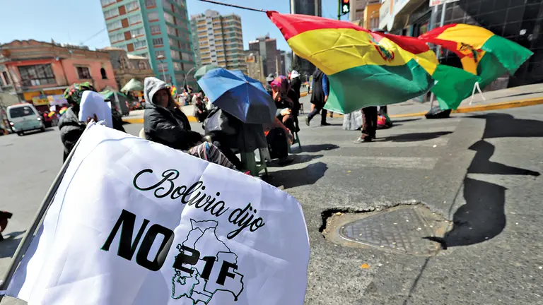 Fotograf&iacute;a de archivo de agosto de 2019 durante una manifestaci&oacute;n en La Paz. EFE