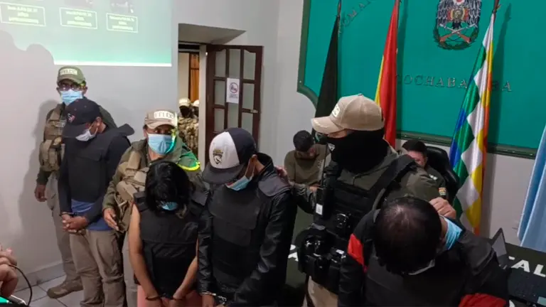 Presentaci&oacute;n de los cuatro aprehendidos. CAPTURA RKC