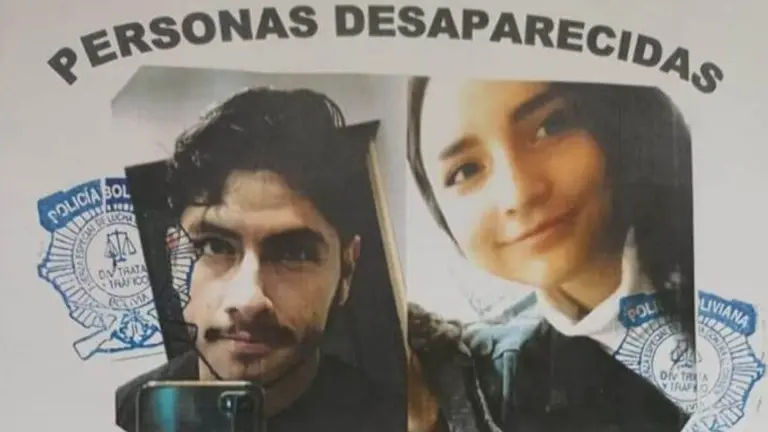 Letrero de b&uacute;squeda de Valentina y su enamorado Randy E. RRSS.
