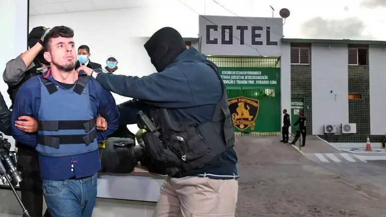 El brasile&ntilde;o Felipe Edvalzo Menezes Iglesias, recapturado en Bolivia. Del otro lado, la c&aacute;rcel de Cotel, en su pa&iacute;s natal. Composici&oacute;n OPINI&Oacute;N