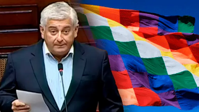 Congresista peruano llama mantel de chifa a la Whiphala./ Composici&oacute;n OPINI&Oacute;N