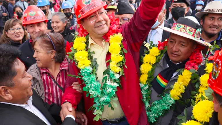 El presidente Luis Arce destacó el espíritu combativo del pueblo orureño. APG