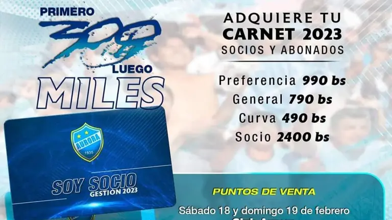 Campa&ntilde;a de carnetizaci&oacute;n del club Aurora. Club Aurora.