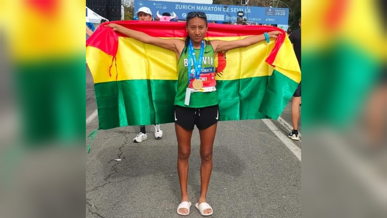 La atleta pace&ntilde;a Jhoselyn Camargo. Federacion Atletica de Bolivia