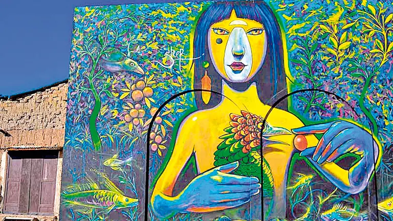 Un mural art&iacute;stico plasmado en la urbe qhochala. ARCHIVO
