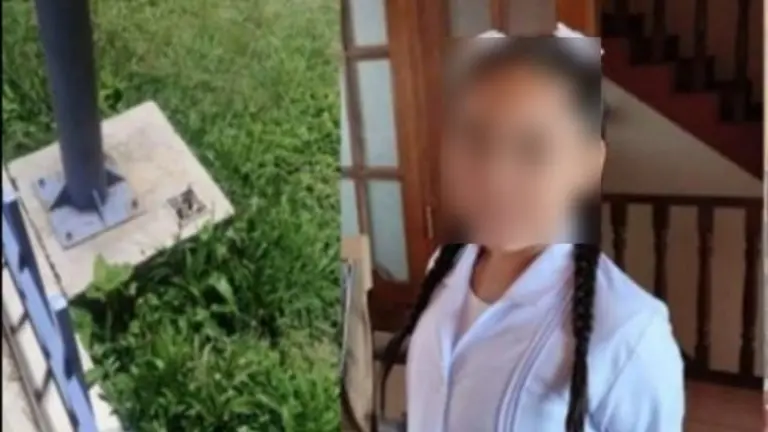 La ni&ntilde;a (der) que perdi&oacute; la vida ,tras tocar un poste (izq) y recibir una descarga el&eacute;ctrica en Cochabamba. RRSS