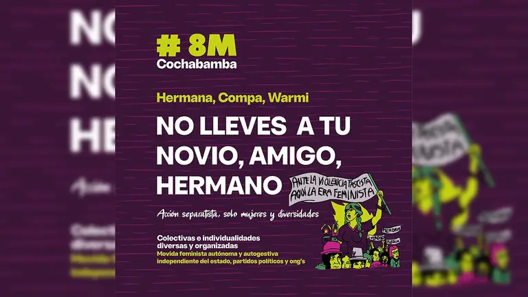 El afiche que difundi&oacute; la Articulaci&oacute;n. Articulaci&oacute;n Feminista Wa&ntilde;uchun Machocracia