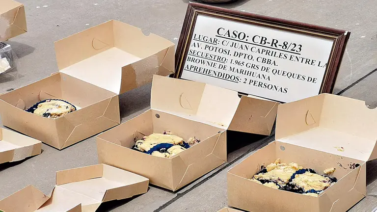 Los brownies de marihuana que comercializaban en cajas. MARIELA COSS&Iacute;O