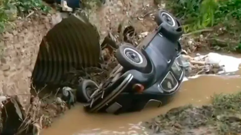 La peta tras el accidente. Captura NOTIVISI&Oacute;N