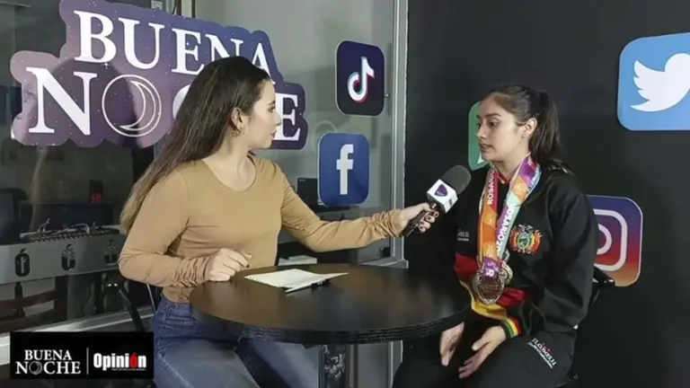 La deportista Isabel Plata, en entrevista con Buena Noche./ CAPTURA DE VIDEO