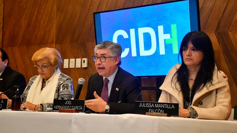 Miembros de la CIDH en conferencia de prensa este lunes. APG