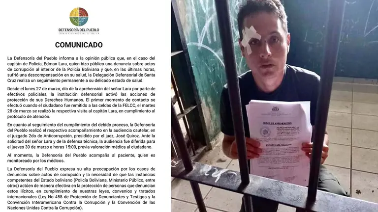 El capit&aacute;n Lara, conocido por denunciar casos de presunta corrupci&oacute;n en la Polic&iacute;a. CORTES&Iacute;A
