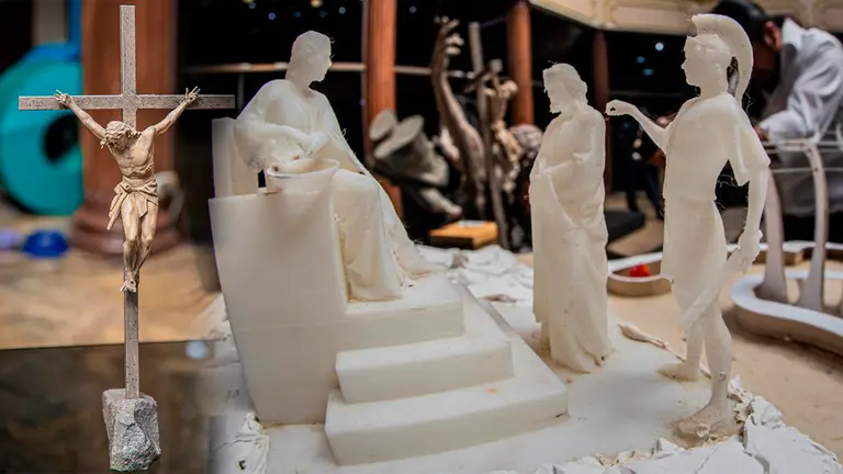 Algunas de las esculturas que forman parte del proyecto para el Cristo de la Concordia.  ALCALD&Iacute;A DE COCHABAMBA