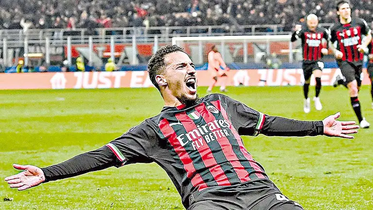 Ismael Bennacer festeja el solitario tanto del 
Rossoneri/ INSTAGRAM AC MILAN