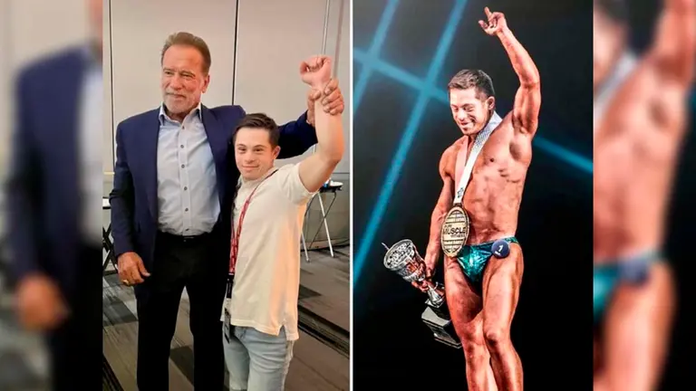 El deportista junto a Arnold Schwarzenegger. Instagram
