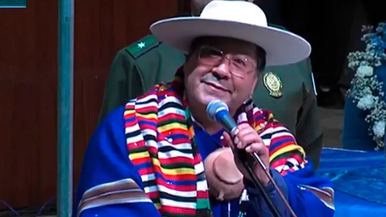 El presidente del Estado, Luis Arce, en un acto en Potos&iacute;.