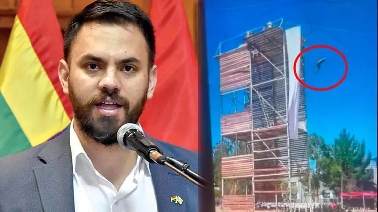 MInistro Eduardo Del Castillo y una imagen del accidente. 