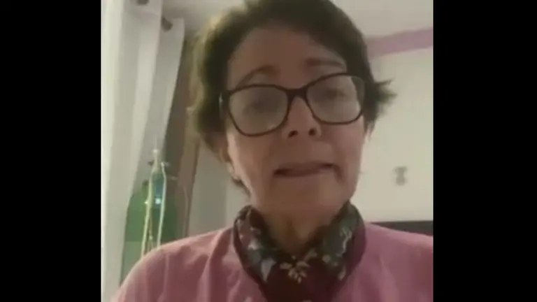 La exministra Eidy Roca, visiblemente deteriorada.