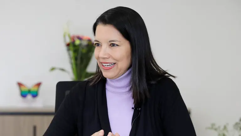 La directora general de la Unidad de B&uacute;squeda de Personas dadas por Desaparecidas (UBPD), Luz Janeth Forero Mart&iacute;nez, habla durante entrevista con EFE./ EFE