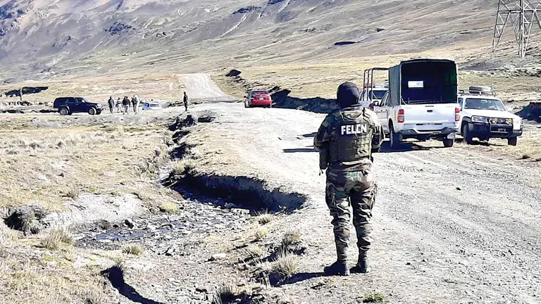Operativo antinarcótico en La Cumbre, La Paz./ APG
