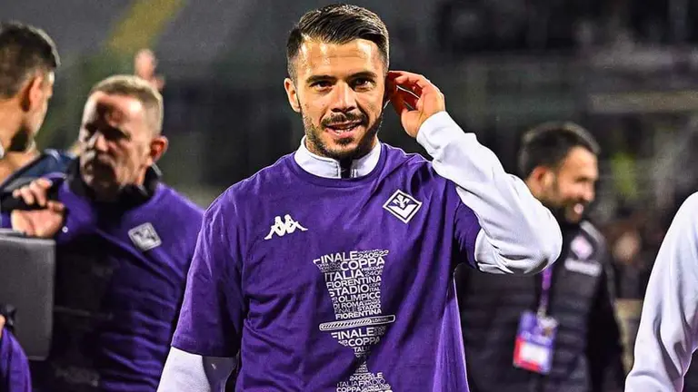 Futbolistas de Fiorentina celebran su clasificación a la final de la Copa Italia./ INSTAGRAM FIORENTINA