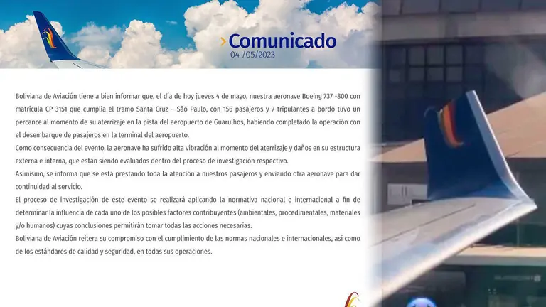 Comunicado de la empresa BoA. 