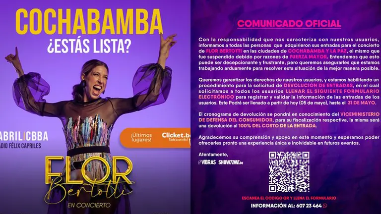 Banner de presentaci&oacute;n del concierto y el comunicado. 