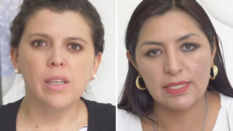 Daniela Cabrera, presidenta del Concejo (i), y Claudia Flores, secretaria del ente deliberante.