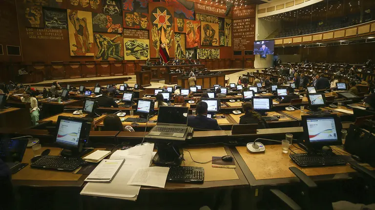 Fotograf&iacute;a de una sesi&oacute;n de debate en la Asamblea Nacional (Parlamento) en Quito (Ecuador)./ EFE