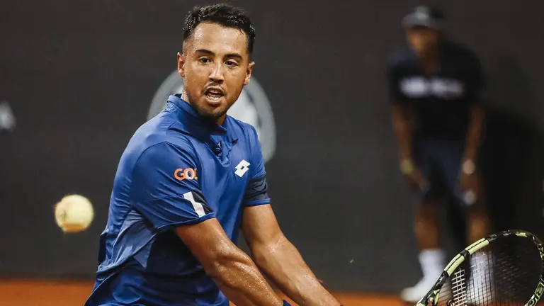Hugo Dellien, en un torneo pasado de tenis./ FBT