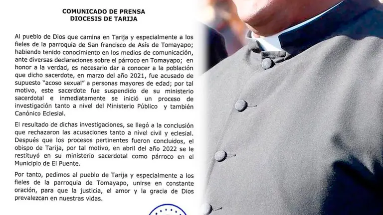 Foto-referencial y comunicado deTarija.