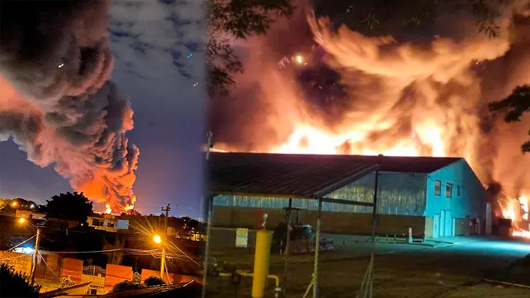 Incendio en galpones del Parque Industrial de Santa Cruz /RRSS | Unitel