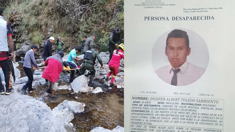 Hallazgo del joven desaparecido en Apote./IN NOTICIAS