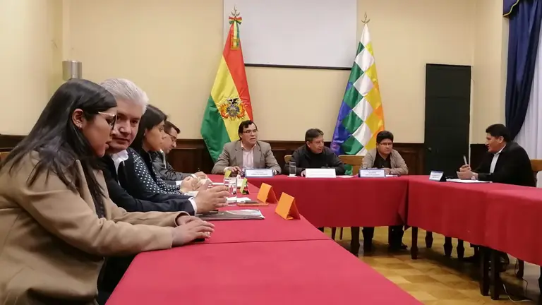 Reuni&oacute;n convocada por Choquehuanca en la Vicepresidencia./ ERBOL